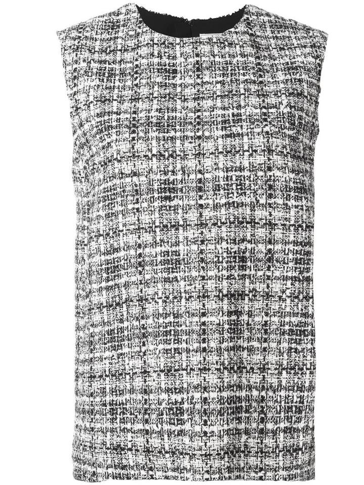 Lanvin - Sleeveless Tweed Check Blouse - Women - Silk/cotton/acrylic/viscose - 42, Black, Silk/cotton/acrylic/viscose