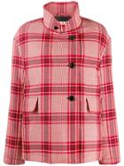 Marni Checked Single-breasted Coat - Red
