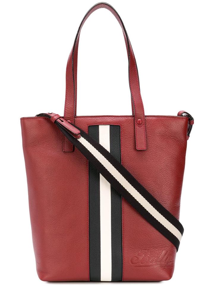 Bally Embossed Logo Shoulder Bag - Red
