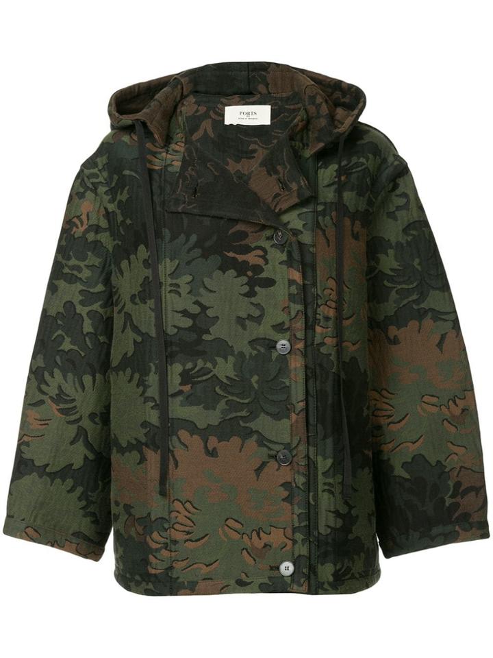 Ports 1961 Jacquard Oversized Jacket - Green