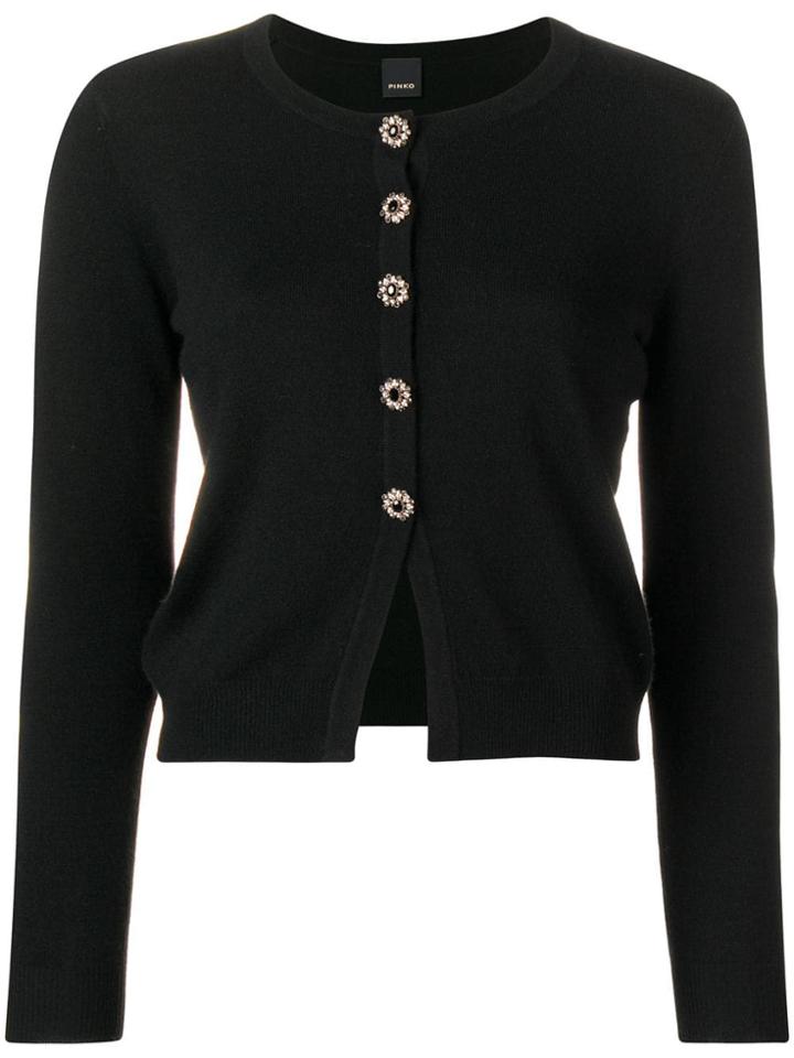 Pinko Embellished Button Cardigan - Black
