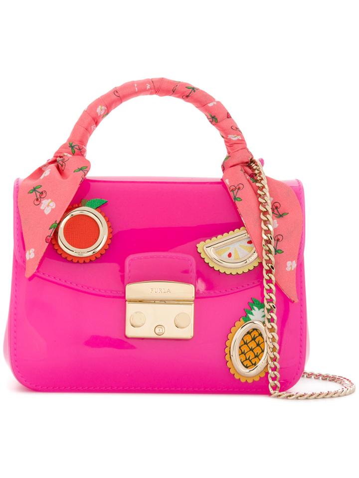 Furla Appliquéd Candy Shoulder Bag - Pink & Purple