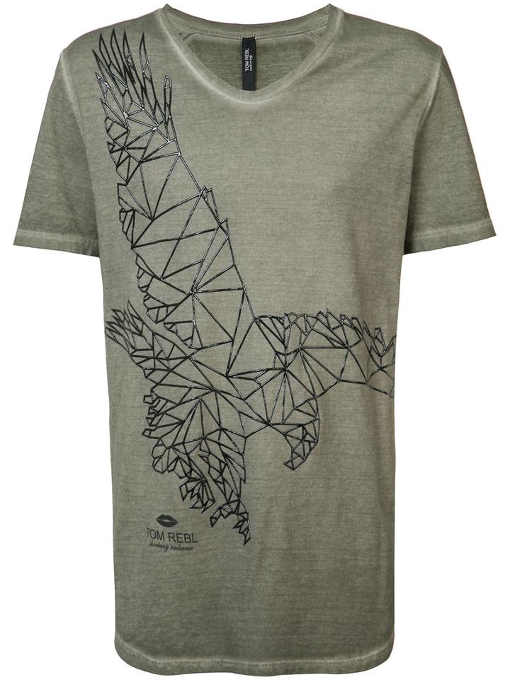 Tom Rebl - Bird Embroidered T-shirt - Men - Cotton - S, Green, Cotton
