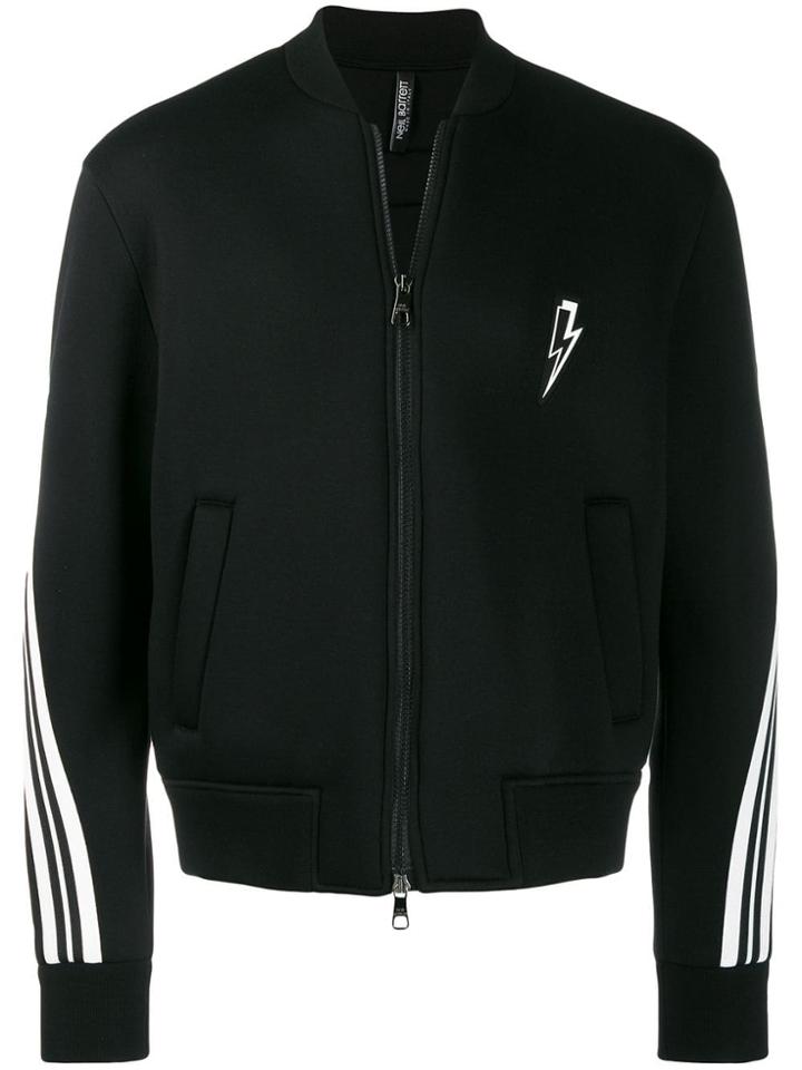 Neil Barrett Lightening Bolt Bomber Jacket - Black