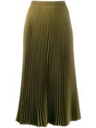 Prada Midi Pleated Skirt - Green