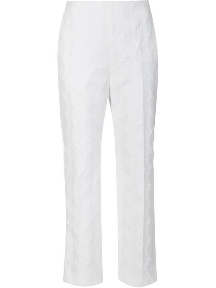 Delpozo 'basic Straight Line' Trousers, Women's, Size: 38, White, Cotton/polyamide