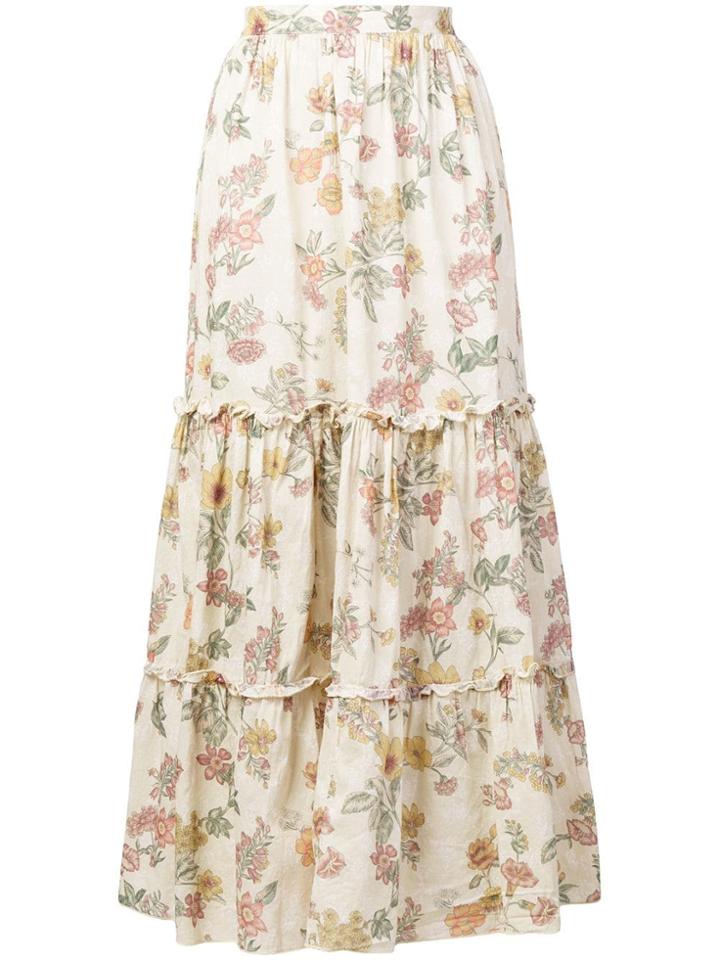 Local Botanical Print Skirt - Neutrals