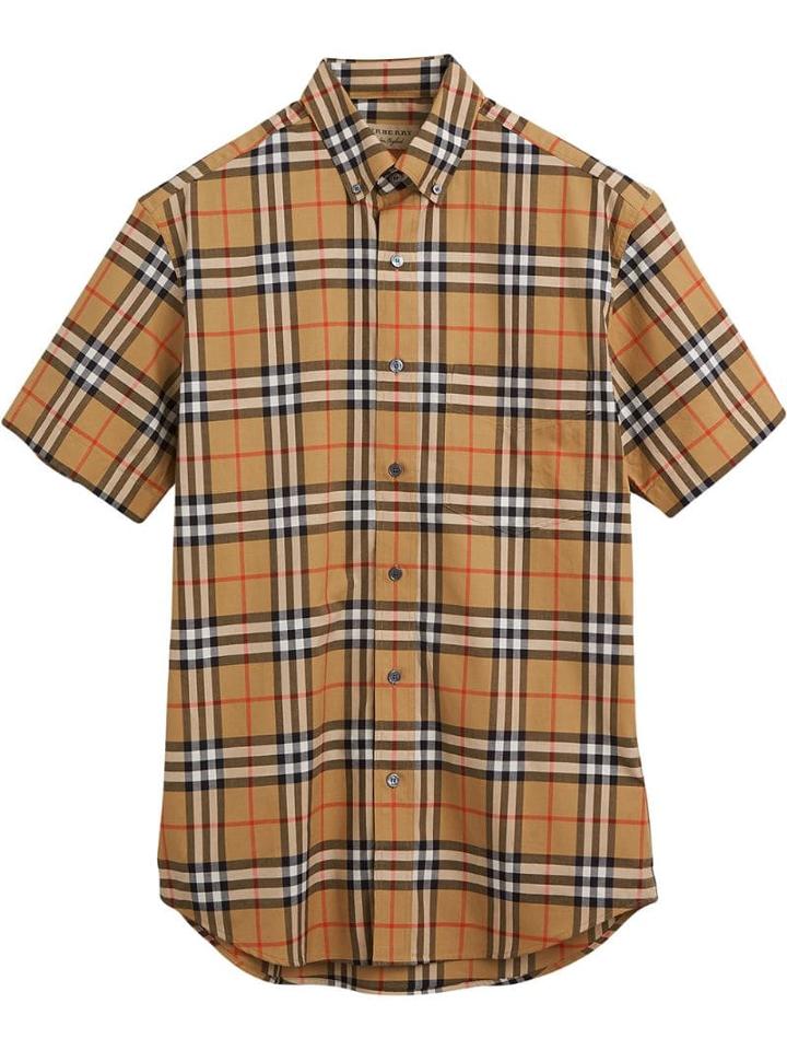 Burberry Short-sleeve Vintage Check Shirt - Yellow