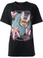Marc Jacobs Lazer Cat Print T-shirt, Women's, Size: Small, Black, Cotton