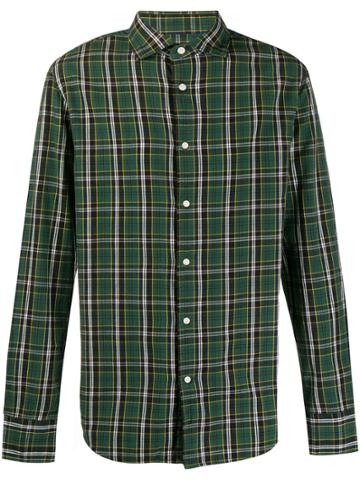 Deperlu Check Print Long Sleeve Shirt - Green
