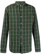Deperlu Check Print Long Sleeve Shirt - Green