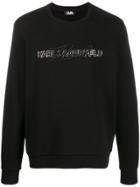 Karl Lagerfeld Logo Embroidery Sweatshirt - Black