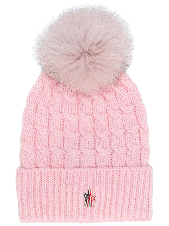 Moncler Grenoble Ribbed Knit Cap - Pink & Purple