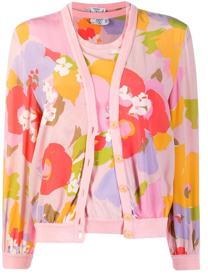 Valentino Vintage 1980's Floral Top & Jacket - Pink