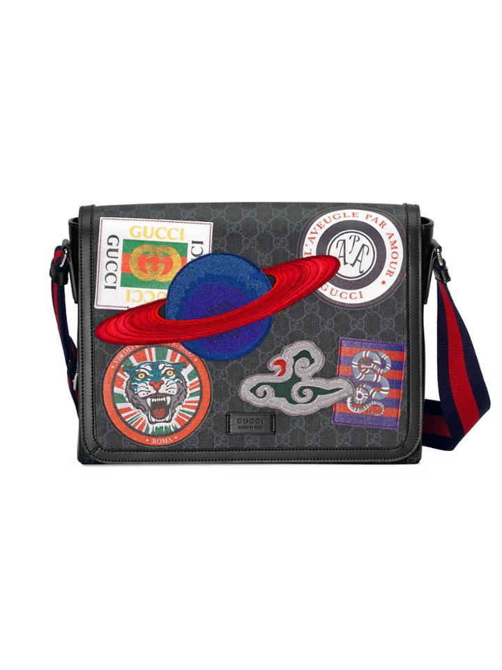 Gucci Night Courrier Gg Supreme Flap Messenger - Black