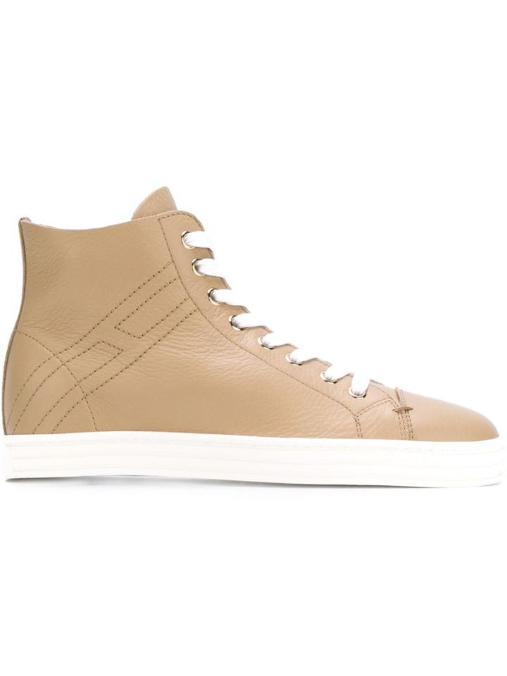 Hogan Rebel Stitch Detail Lace Up Hi-top Sneakers