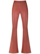 Talie Nk Leather Flared Trousers, Women's, Size: 36, Yellow/orange, Leather
