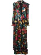 Gucci Floral Print Ruffled Dress, Women's, Size: 40, Silk