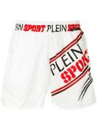 Plein Sport Printed Running Shorts - White