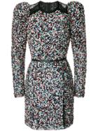 Elie Saab Lace Insert Sequin Dress With Padded Shoulders - Multicolour