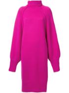 G.v.g.v. Raw Edge 'funnel Neck' Dress, Women's, Size: Xs, Pink/purple, Wool