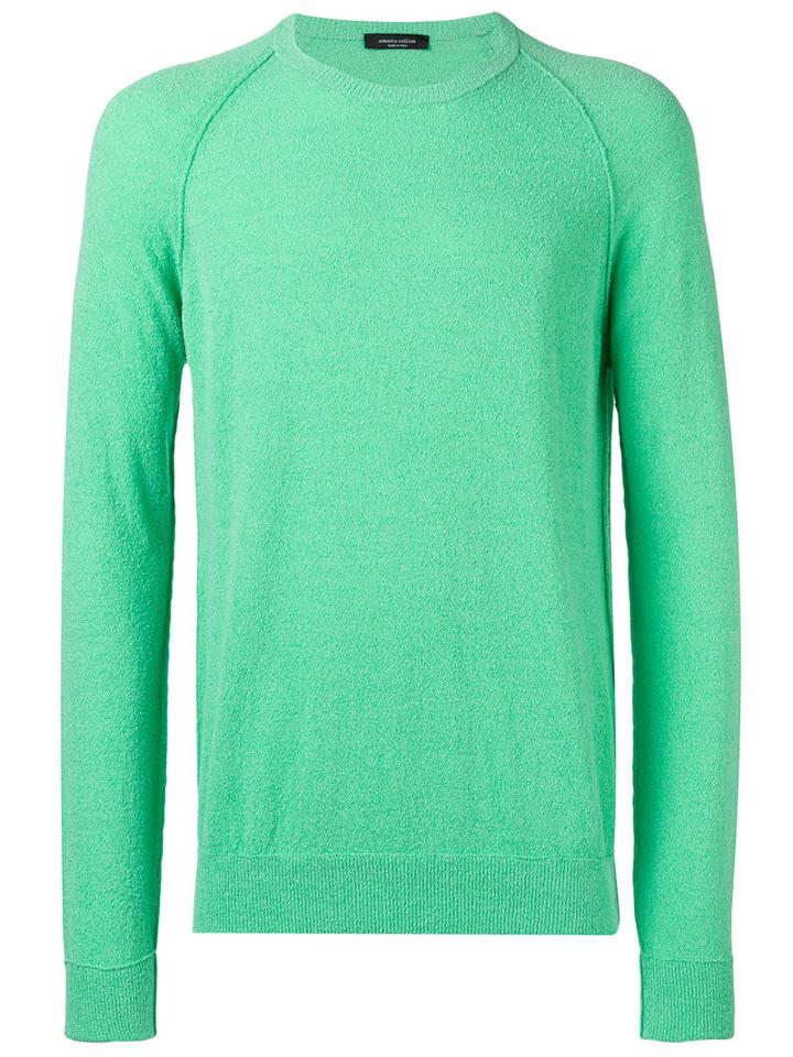 Roberto Collina - Ribbed Trim Sweatshirt - Men - Cotton/polyamide - 50, Green, Cotton/polyamide