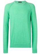 Roberto Collina - Ribbed Trim Sweatshirt - Men - Cotton/polyamide - 50, Green, Cotton/polyamide