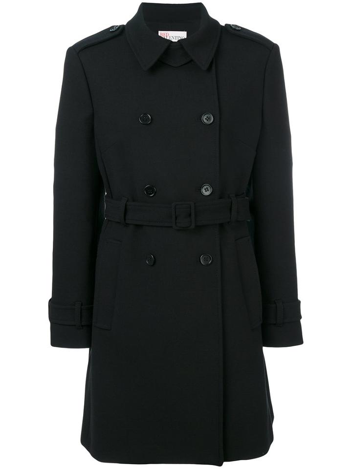 Red Valentino - Short Trench Coat - Women - Cotton/polyester/spandex/elastane/wool - 42, Black, Cotton/polyester/spandex/elastane/wool
