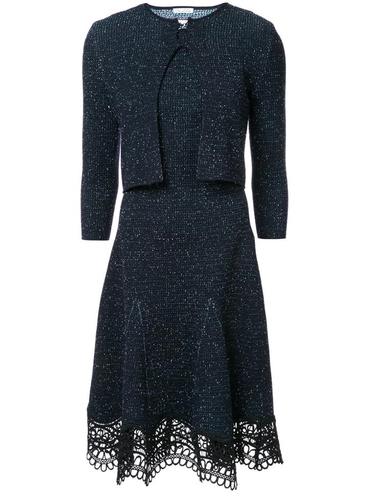 Oscar De La Renta Metallic Cropped Cardigan - Black