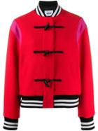 Msgm Colour-block Toggle Bomber Jacket - Red