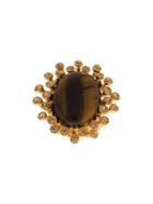 Oscar De La Renta Tiger Eye Stone Ring - Brown