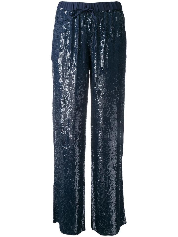 Aviù Lurex Side-stripe Trousers - Blue