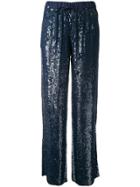 Aviù Lurex Side-stripe Trousers - Blue