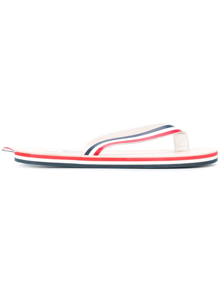 Thom Browne Red, White And Blue Stripe Sandal With Red, White And Blue