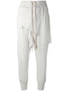 Rick Owens Drkshdw - Draped Drawstring Trousers - Women - Cotton - S, Nude/neutrals, Cotton