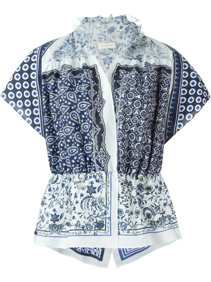 Wunderkind Peplum Printed Blouse - Blue