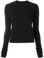Rick Owens Drkshdw Longsleeved Short Knitted Blouse, Women's, Size: Small, Black, Cotton