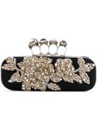 Alexander Mcqueen Embroidered Knuckleduster Clutch - Black