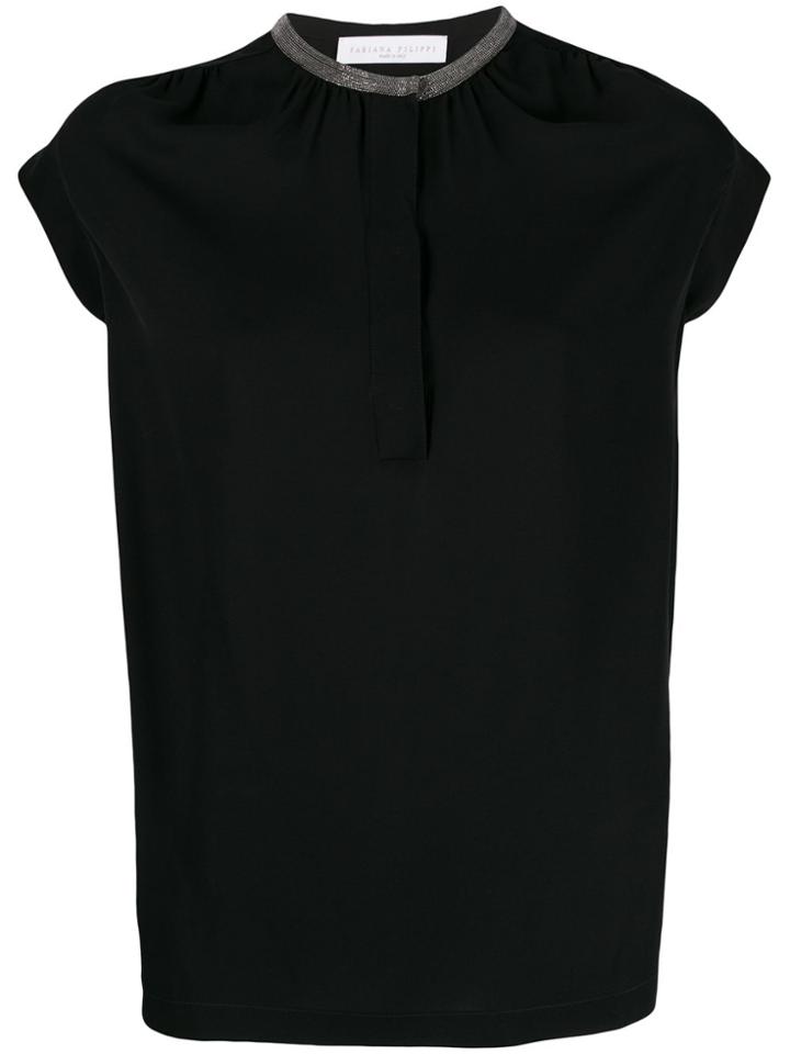 Fabiana Filippi Beaded Collar Blouse - Black