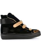 Giuseppe Zanotti Design Velcro Fastening Hi-top Sneakers, Men's, Size: 42, Blue, Leather/rubber