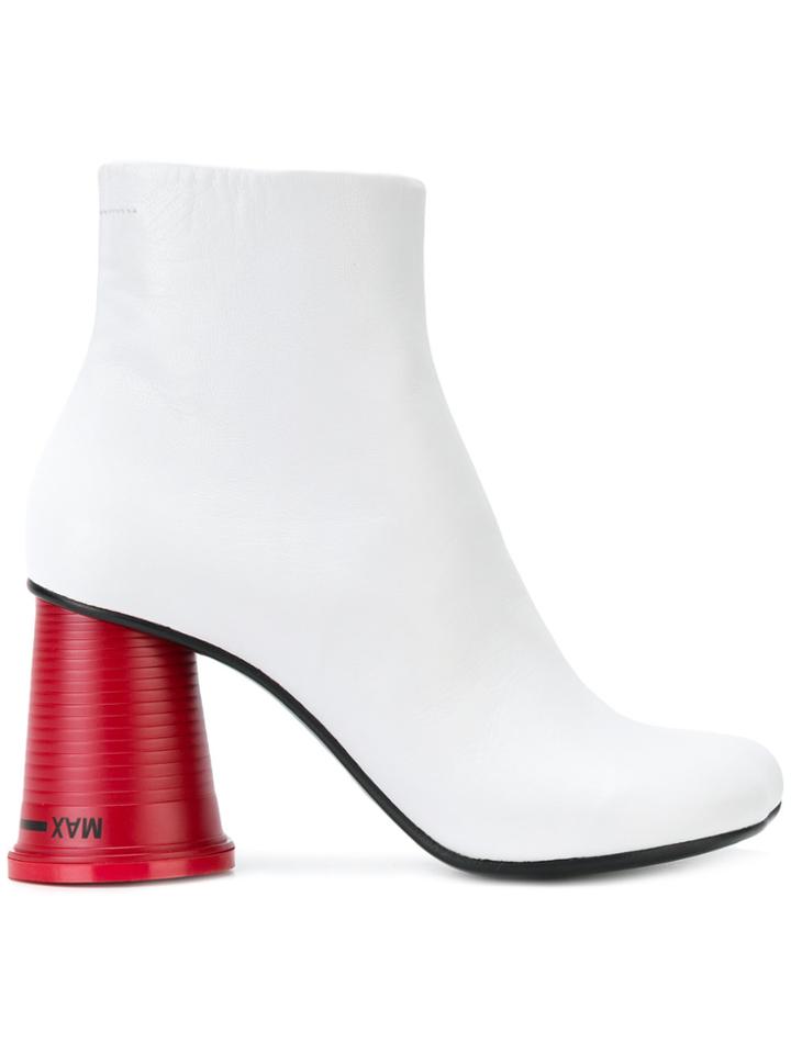 Mm6 Maison Margiela Cup Heel Ankle Boots - White