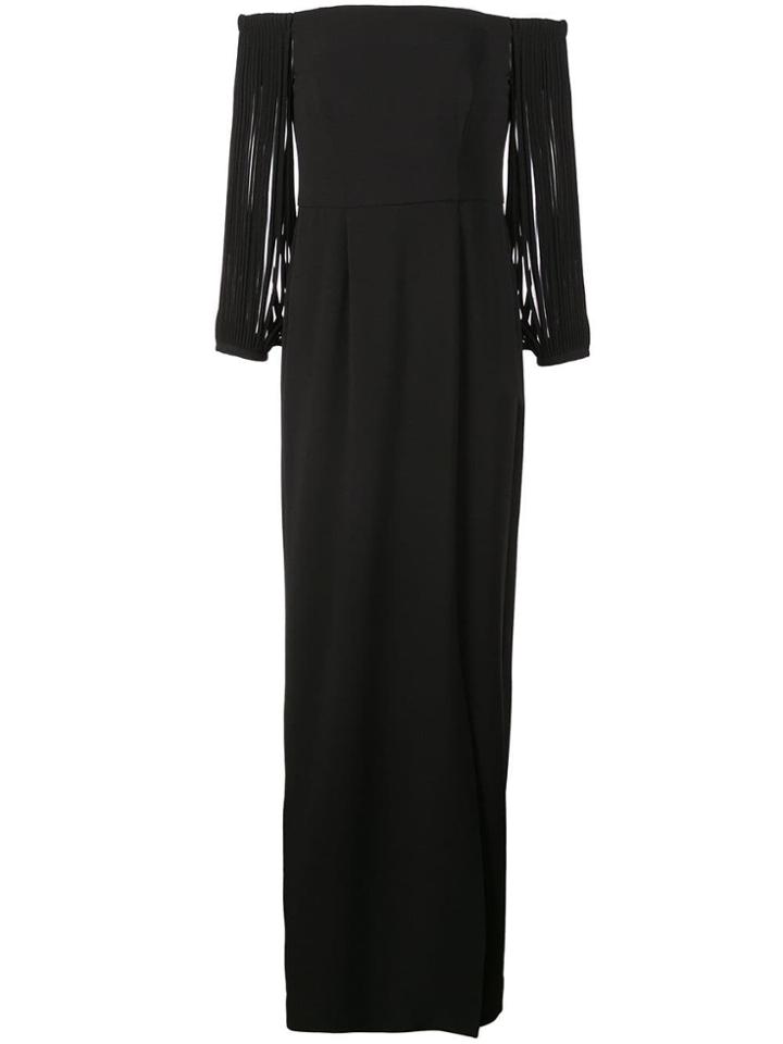 Halston Heritage Off Shoulder Evening Dress - Black