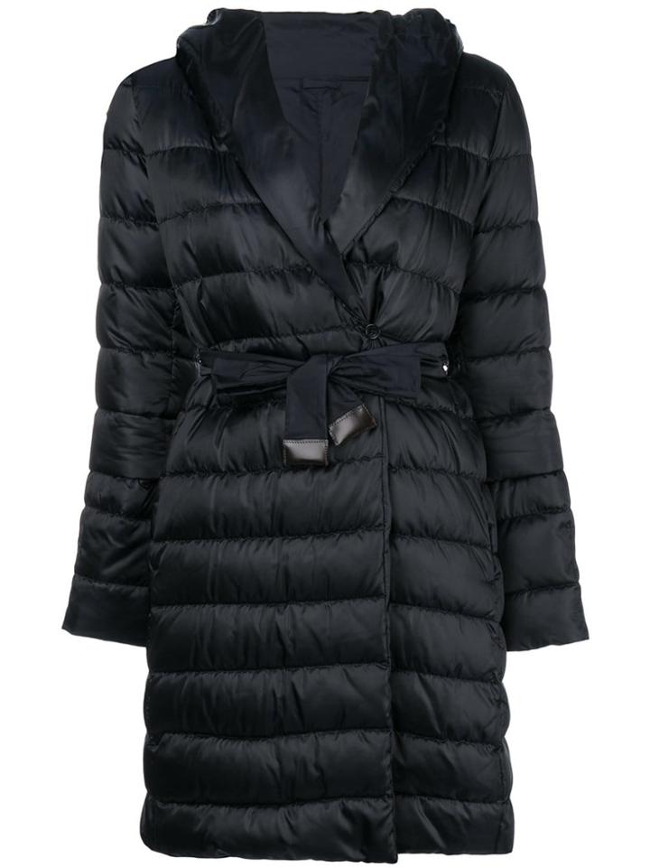 's Max Mara Belted Padded Coat - Black