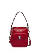 Miu Miu Bandoleer Crystal Embellished Bag - Red