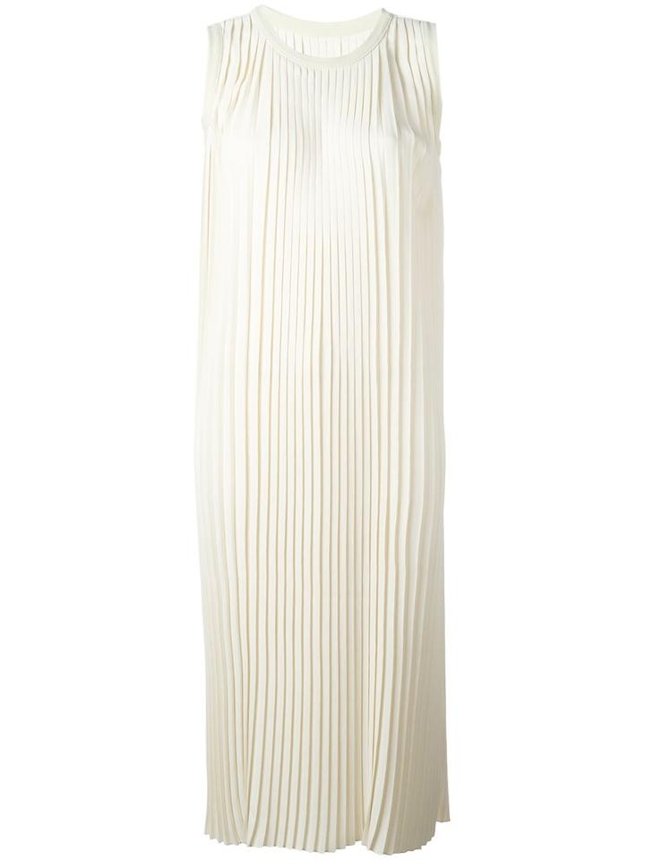 Mm6 Maison Margiela Pleated Dress, Women's, Size: 40, Nude/neutrals, Polyester/cotton/spandex/elastane