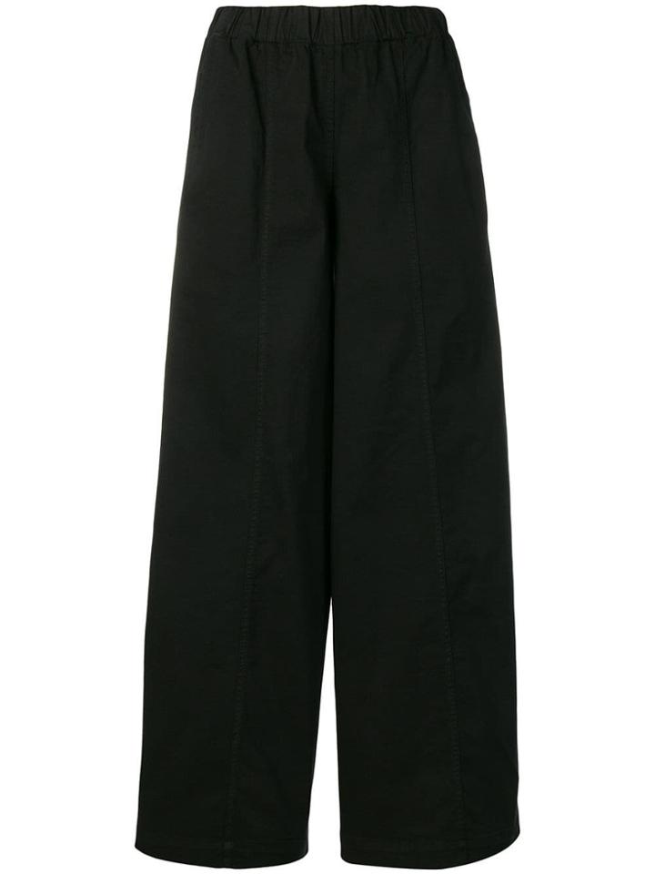 Nude Plain Palazzo Pants - Black