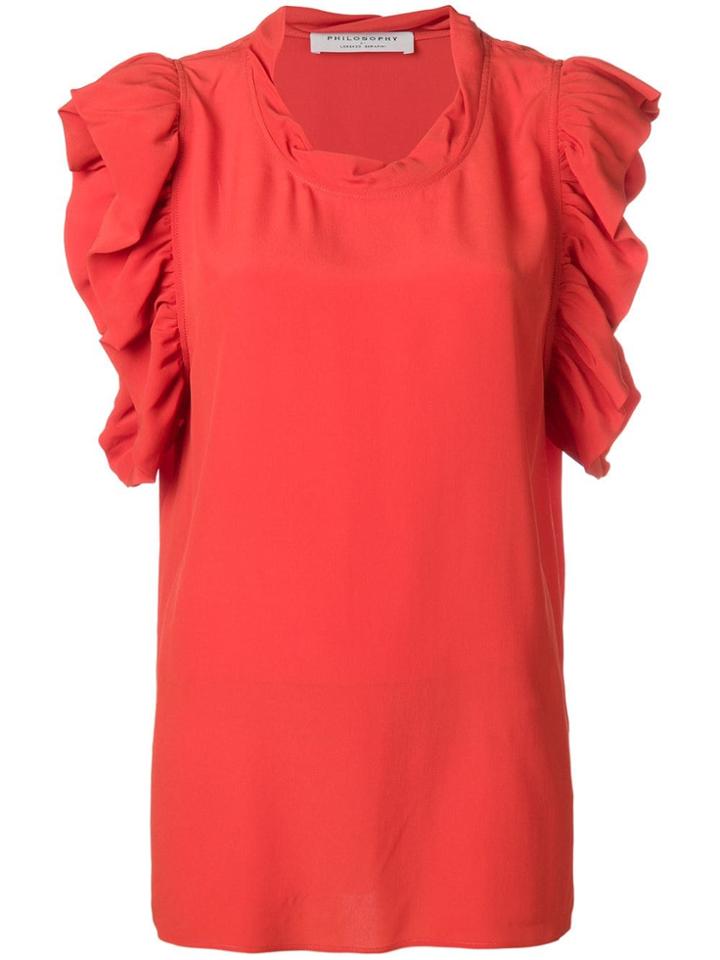 Philosophy Di Lorenzo Serafini Red Ruffled T-shirt