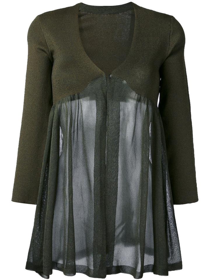 Antonio Marras - V-neck Knit Top - Women - Polyamide/polyester/viscose - M, Green, Polyamide/polyester/viscose