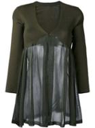 Antonio Marras - V-neck Knit Top - Women - Polyamide/polyester/viscose - M, Green, Polyamide/polyester/viscose