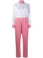 Walk Of Shame Colour Block Jumpsuit, Women's, Size: 42, White, Cotton